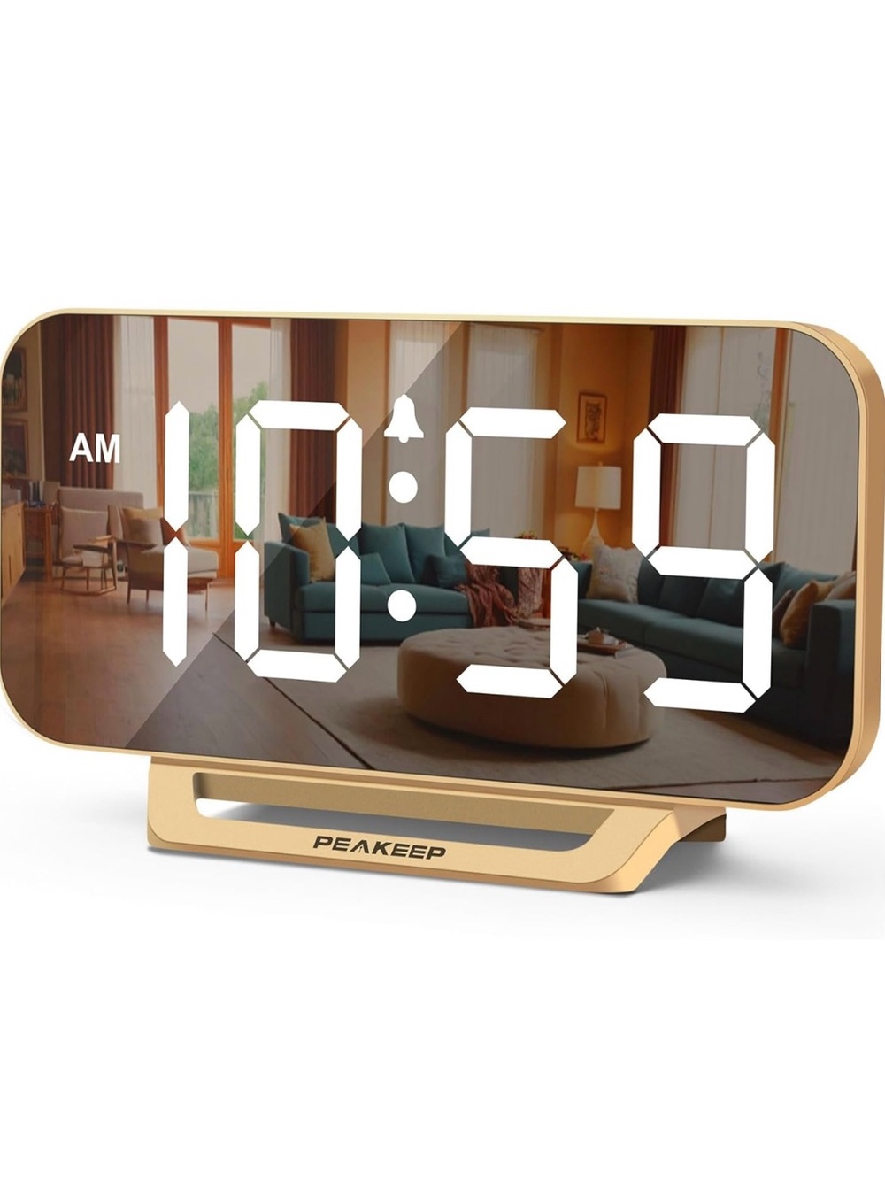 NEW Slim Digital Mirror Aesthetic Alarm Clock for Bedrooms Desk Decor